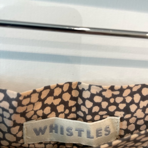 Whistles blush and black print skirt with front slip and pockets - Picture 3 of 5